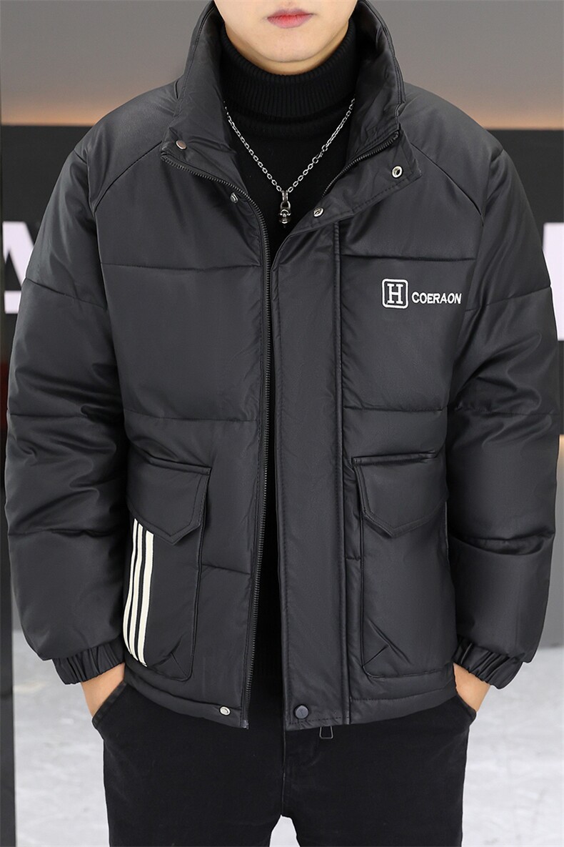 冬季加厚棉衣男休闲立领PU棉衣防水潮流皮衣棉服外套PY903-P115,男装皮衣,星座310B-3