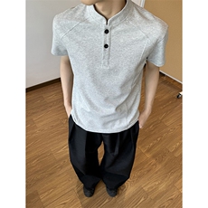 [网图]夏季新款拼接短袖T恤潮流正肩亨利领男X64117-TP15不，男装T恤，电商A102