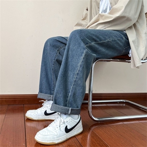 牛仔裤男美式高街vibe水洗潮牌宽松直筒休闲长裤   A080-9231-P30图片