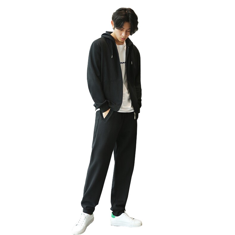 冬加绒加厚运动套装宽松开衫卫衣两件套运动服加肥大码910款,男装卫衣,星座802