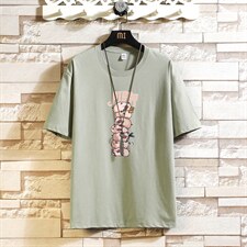 T1763P25砖墙挂拍潮风纯棉体恤衫宽松短袖T恤男休闲宽松T恤，男装T恤，星座510A-1