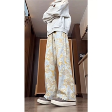 美式牛仔裤男款潮牌水洗弯刀裤直筒微喇长裤NA019-P40，男装牛仔裤，星座208-5