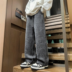 抖音秋冬纹理休闲裤重磅拖地裤WK2068常规特P45加绒特P55，男装休闲裤，电商B220