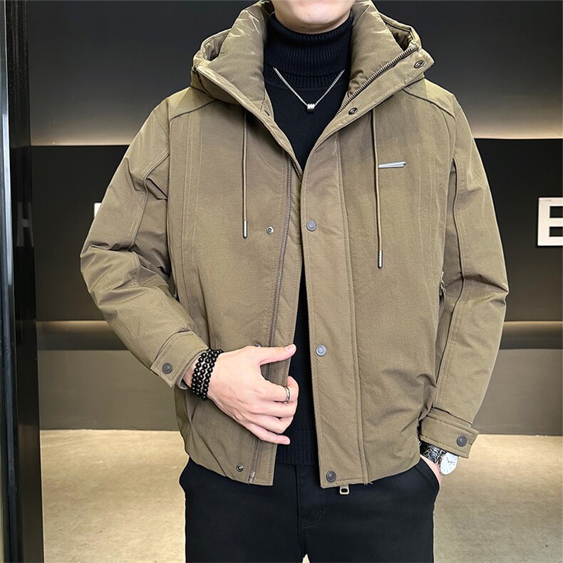 标50羽绒服男连帽保暖外套纯色休闲白鸭绒上衣B317/9955/P235,男装羽绒服,电商B317