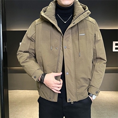 标50羽绒服男连帽保暖外套纯色休闲白鸭绒上衣B317/9955/P235，男装羽绒服，电商B317