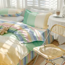 2021新款磨毛卡通印花四件套彩虹，床品套件普通磨毛，格格屋家纺（原汀滢家纺）