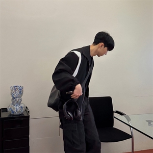 816B-JK126-P110早春机车痞帅夹克休闲外套,高领豹纹打底怎么搭配男图片