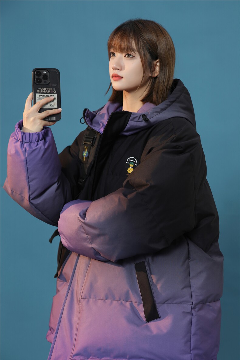 XZ-230-1MY01中性风青春活力简约扎染渐变休闲连帽棉服P128控158,男装棉衣,星座230-1