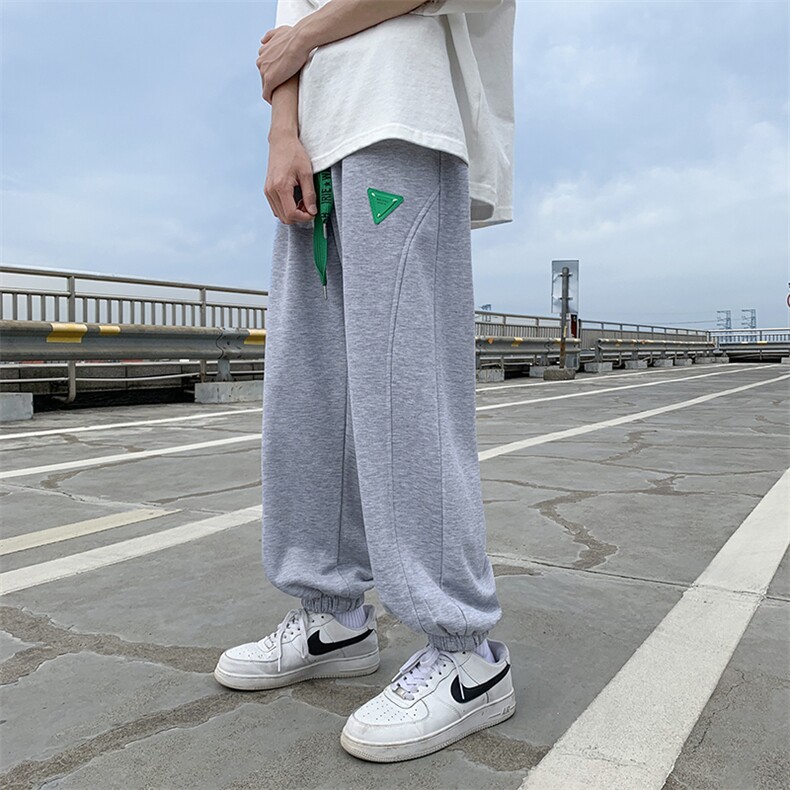 夏季新款男港风宽松束脚抽绳运动裤休闲卫裤D201-DM151-P40,男装休闲裤,电商D321-1
