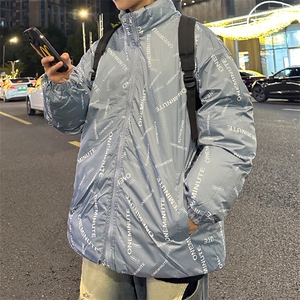 新款男冬季双面穿立领面包服加厚港风棉衣M2218-P70控158图片
