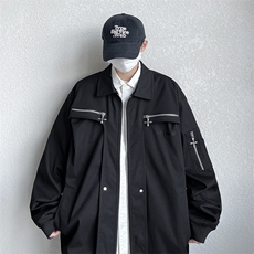 复古高级感翻领宽松夹克棒球服外套JK06612-P98，男装夹克，星座308B-2