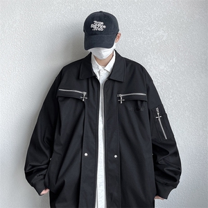 复古高级感翻领宽松夹克棒球服外套JK06612-P98,我爱jk制服怎么搭配图片