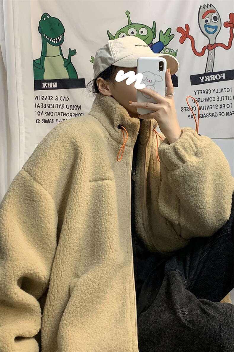 1羊羔毛棉衣外套男宽松加棉加厚ins大码情侣棉服7956P105控138,男装棉衣,星座226-2