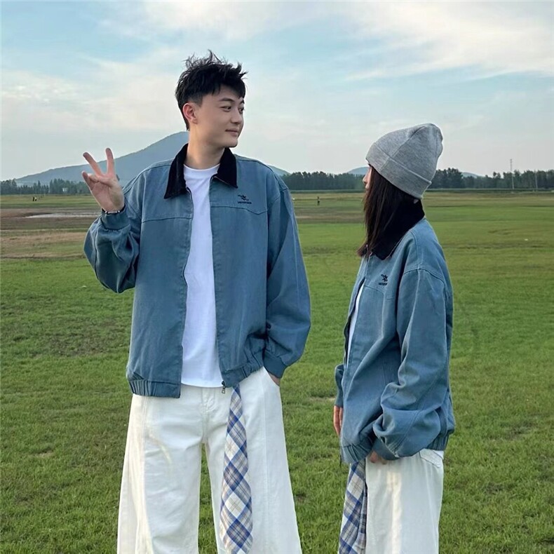 美式2025春秋冬季慵懒帆布夹克外套男女潮流宽松复古潮牌工装上衣,男装夹克,星座715-4