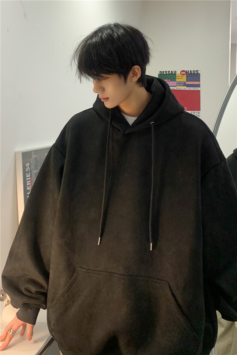 INS潮流宽松落肩卫衣男生秋季新款纯色上衣JK23301-特批40控59,男装卫衣,星座605(原A050)
