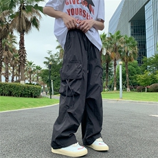 日系潮牌百搭多口袋工装裤男夏季薄款户外宽松阔腿长裤k7197-P45，男装休闲裤，星座512-3
