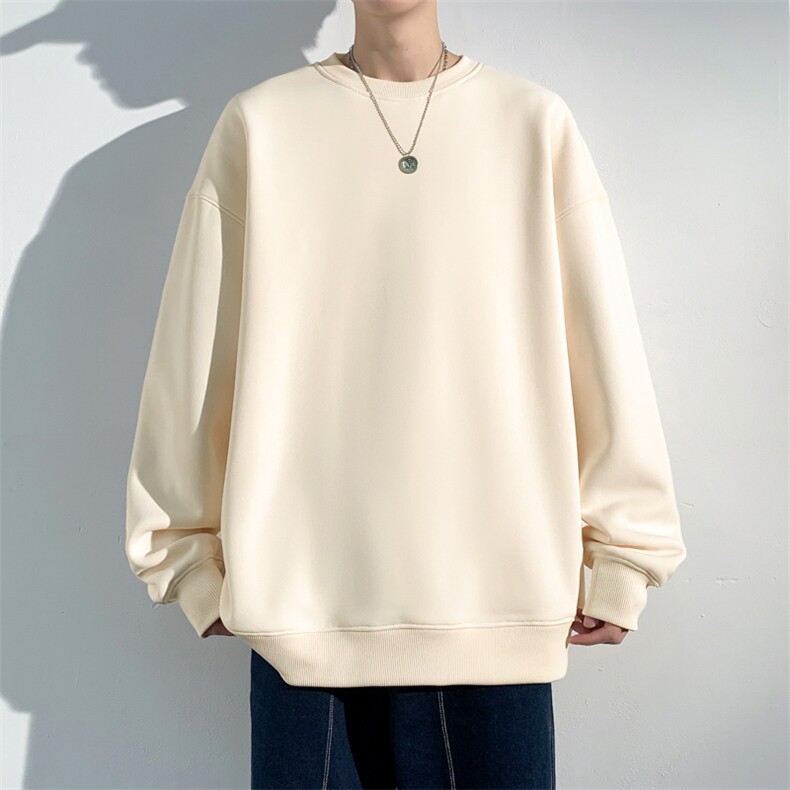 抖音得物 高品质二开 支持退换 25秋冬全棉宽松圆领纯色卫衣HM07图片