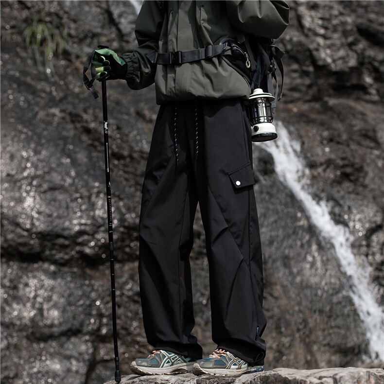 抖音品质山系潮流口袋褶皱设计防水冲锋裤B315-K23522-特p30控58,男装休闲裤,电商B315