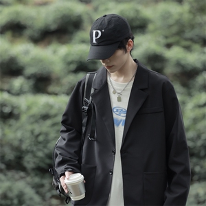 高级感小西装春秋季男士痞帅外套西服217-2-XF2302-P75,男士绿色的运动裤搭配什么上衣好看吗图片