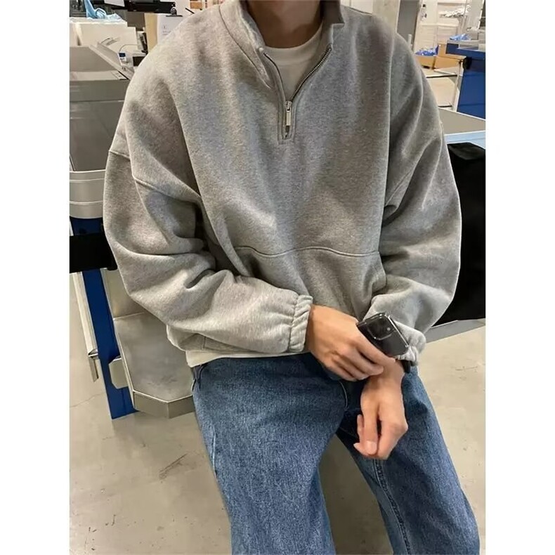 春季新款半拉链卫衣男女小众ins港风时尚休闲慵懒百搭外套WY8801,女装短外套,星座208-5