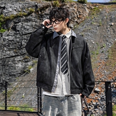 311B-1-25062-P83控165潮牌翻领夹克复古飞行夹克休闲宽松上衣，男装夹克，星座311B-1