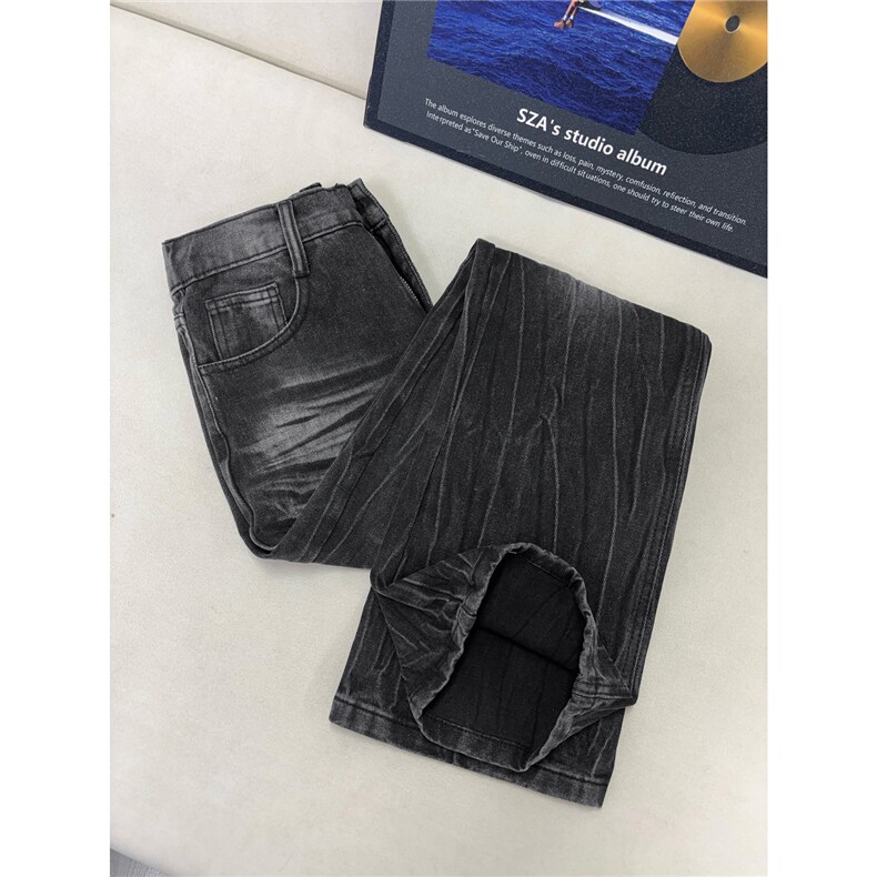 B221美式ins暗黑高街重工艺修身微喇牛仔裤LK25547-特P45控78,男装牛仔裤,电商B221