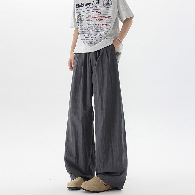 8XL-M多巴胺冰丝垂感慵懒山本裤男夏拖地裤子阔腿休闲裤KZ051P30,男装休闲裤,电商B312
