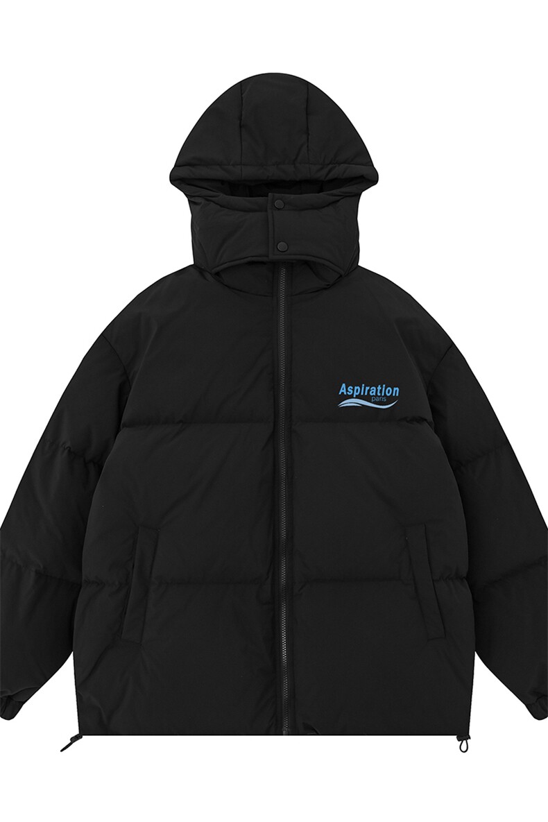 新款白底冬季时尚百搭字母印花连帽棉服A247-MY227特批95控158,男装棉衣,电商A247-1