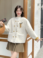 新品现货皮毛一体外套2C087-9283-P199-K279，女装毛呢外套，2C087