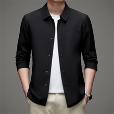 2023春季新款中青年男士长袖夹克高品质纯色翻领外套MJ6188-P130，男装夹克，电商B212（原钱塘6029）
