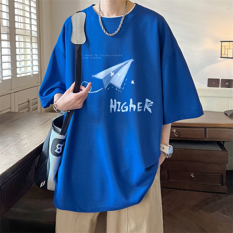华夫格t恤男短袖男大码五分袖酒店风HT73270-P22,男装T恤,电商A040