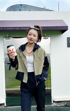 秋季新款撞色拼接工装套装，女装职业装，帝瀛 DY