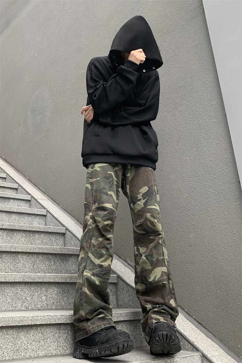 B221美式ins高街暗黑拉链休闲迷彩牛仔裤LK24156-P65控88,男装牛仔裤,电商B221