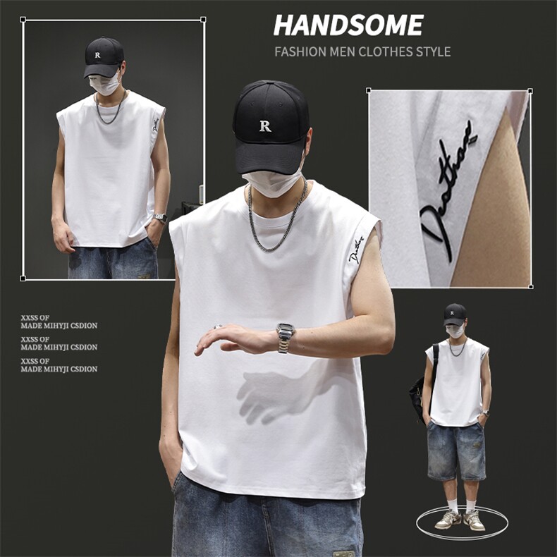 2026新款凉感背心男士夏季宽松大码运动吸汗无袖t恤潮薄健身坎肩，男装背心/马甲，电商D215