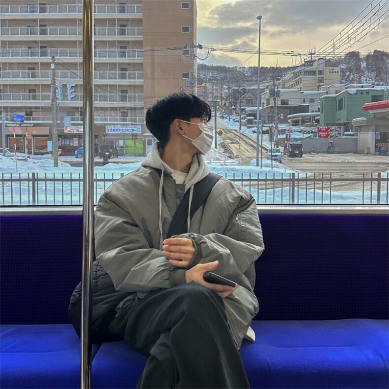816B-WT023-P125机能风飞行员夹克夹棉韩版加厚外套韩男上衣,男装夹克,星座816B
