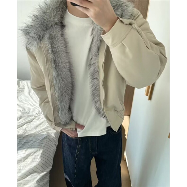 绒毛棉袄男士冬季加厚加绒连帽棉衣冬装棉服外套 MW897图片