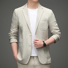 高档时尚气质轻便西装春秋简约亚麻休闲男士休闲西服HM2539-P215，男装西服，星座1105-3