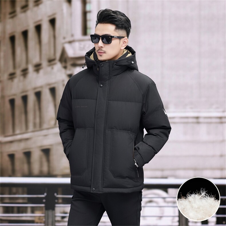 新款新标90绒中青年羽绒服外套男士秋冬连帽时尚休闲羽绒服大衣,男装羽绒服,钱塘723
