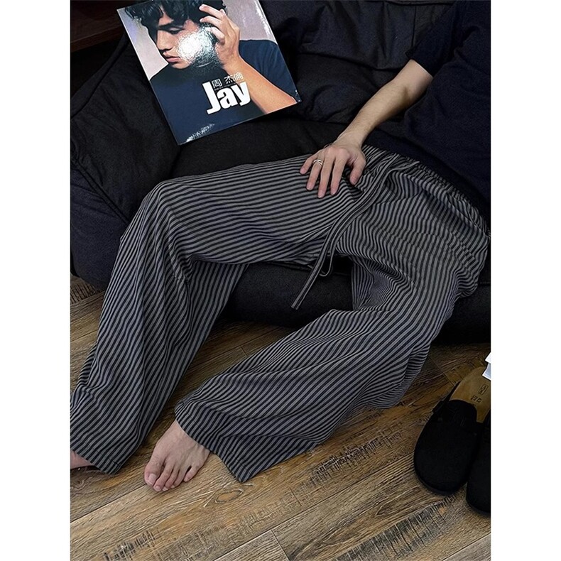 网图慎用美式复古条纹休闲裤子男士夏季薄款2025新款310A-U88-P35,男装休闲裤,四季星座310A