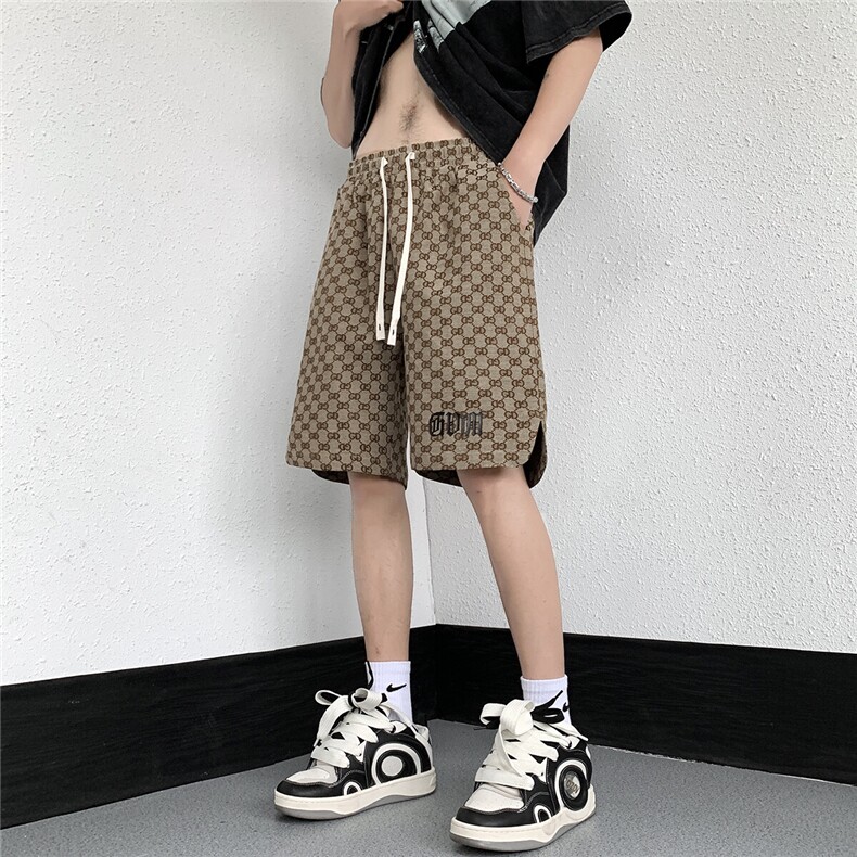 2025港风钢印短裤男大码男士中码男潮流五分裤男DK8705P35控49图片