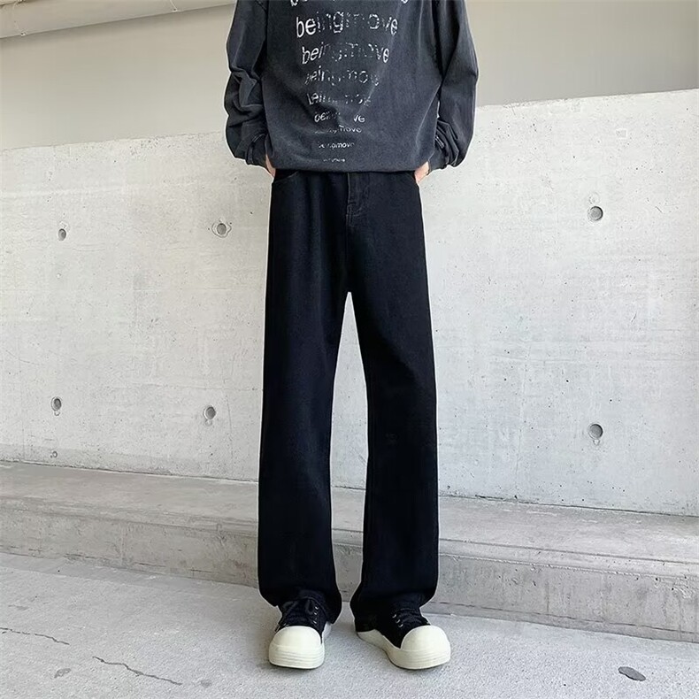 牛仔裤男士韩版潮流高街帅气微喇百搭2024秋季ins长裤RK2101-P51图片