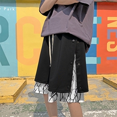 夏季潮流假两件拼接五分裤港风ins休闲宽松短裤男K3157-P30，男装休闲裤，星座512-2