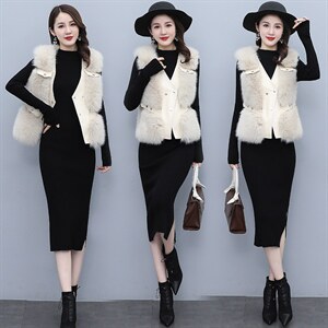 芷墨2021新款冬季时尚拼接短款皮草马甲气质韩版保暖无袖洋气坎肩,女装皮草,芷墨服饰