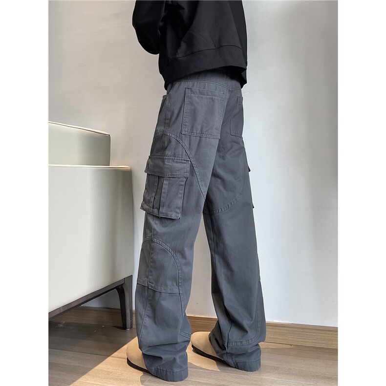 XZ612-K224-P65控89美式复古工装裤多口袋直筒水洗百搭休闲裤,男装休闲裤,星座612