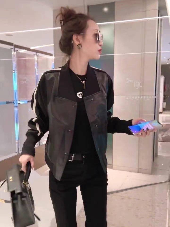 2023春季新款时尚百搭潮欧货皮衣,女装皮衣,L·H·X