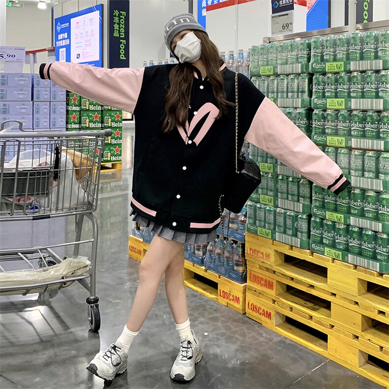 23年秋装新款美式棒球服撞色刺绣212A-8801-P140-198,女装短外套,浙宝212A