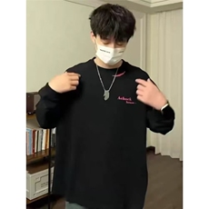 潮流美式幻影印花长t男春秋潮牌上衣服重磅长袖打底ins新款简约，男装T恤，星座506A
