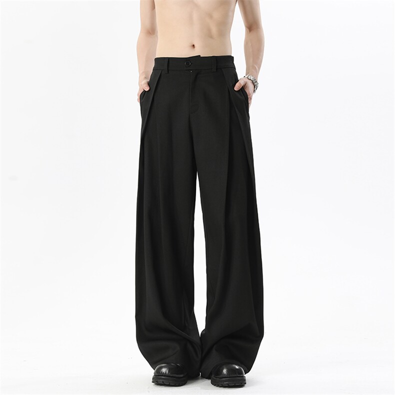 2026春季新款无影墙美式打褶廓形西裤M-5XLHK26013-特P35，男装西裤，电商A022