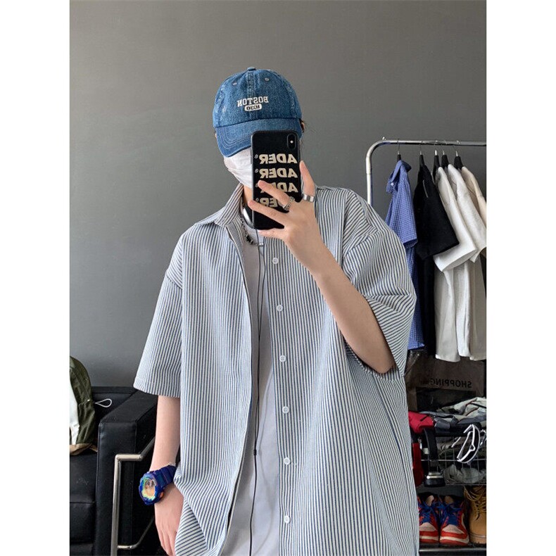 100棉条纹短袖衬衫CS101-P35图片
