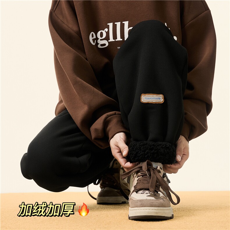 羊羔毛棉裤加厚保暖加绒裤子男直筒阔腿休闲裤B315-K5428-P65控78,男装休闲裤,电商B315